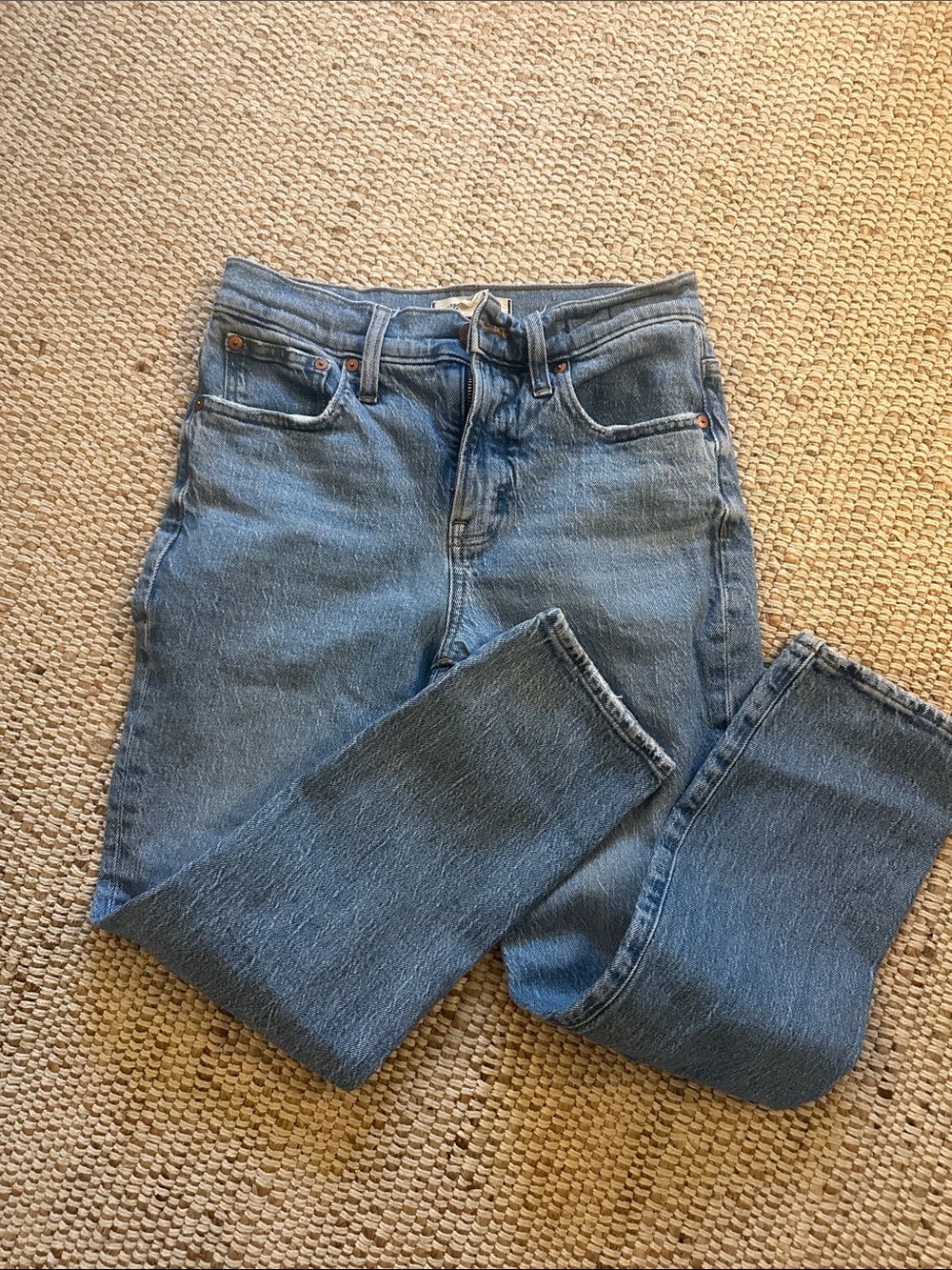 Madewell Straight-Leg Jeans in Medium Blue Denim